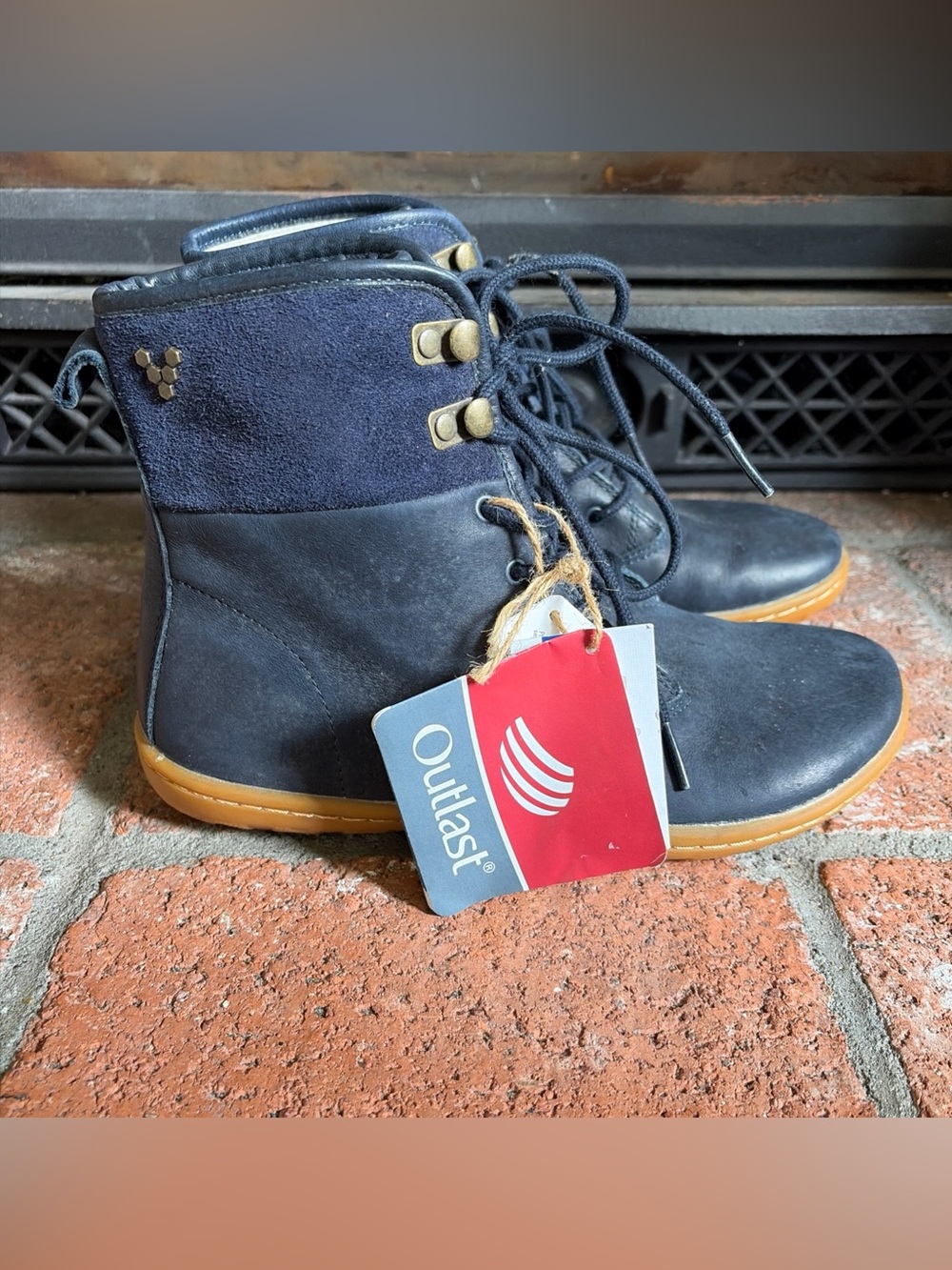 VIVO BAREFOOT Blue Leather Waterproof Hiking Boots ‘OUTLAST’ SZ 7.5 EU 38 - Picture 2 of 8
